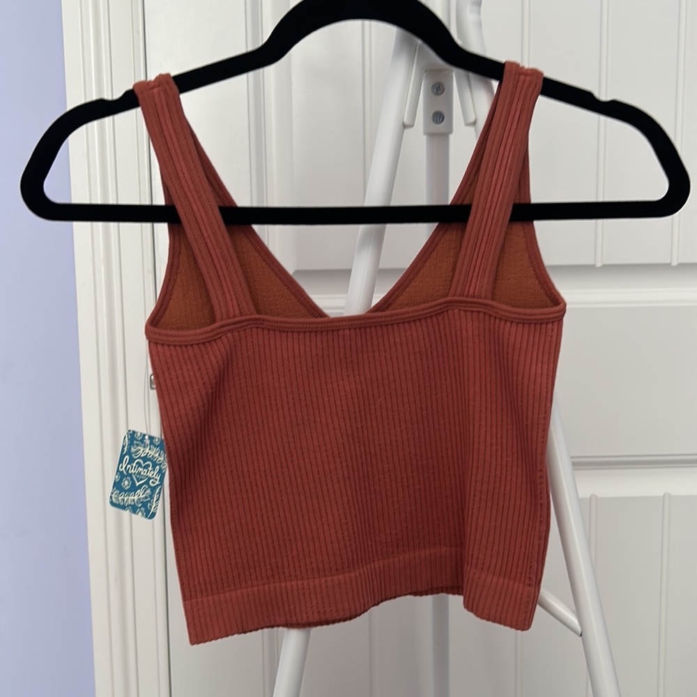 NWT FP Maroon Ribbed Tank Terracotta color - Picture 2 of 2
